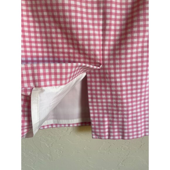J. Crew No. 2 Pencil Size 10 Gingham Skirt Pink Cream Plaid Preppy Classic - Picture 8 of 9